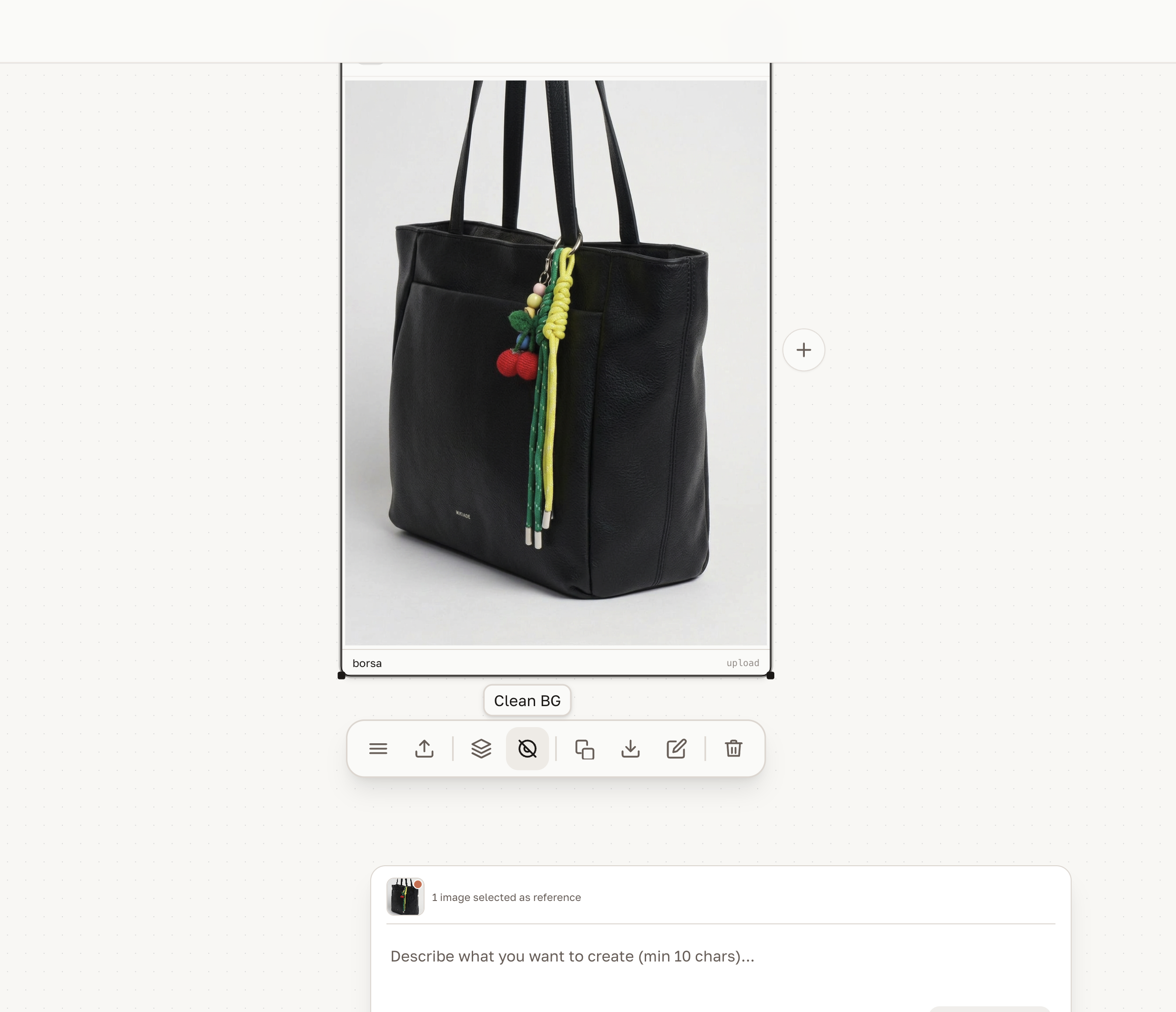 Node edit menu with professional image editing options
