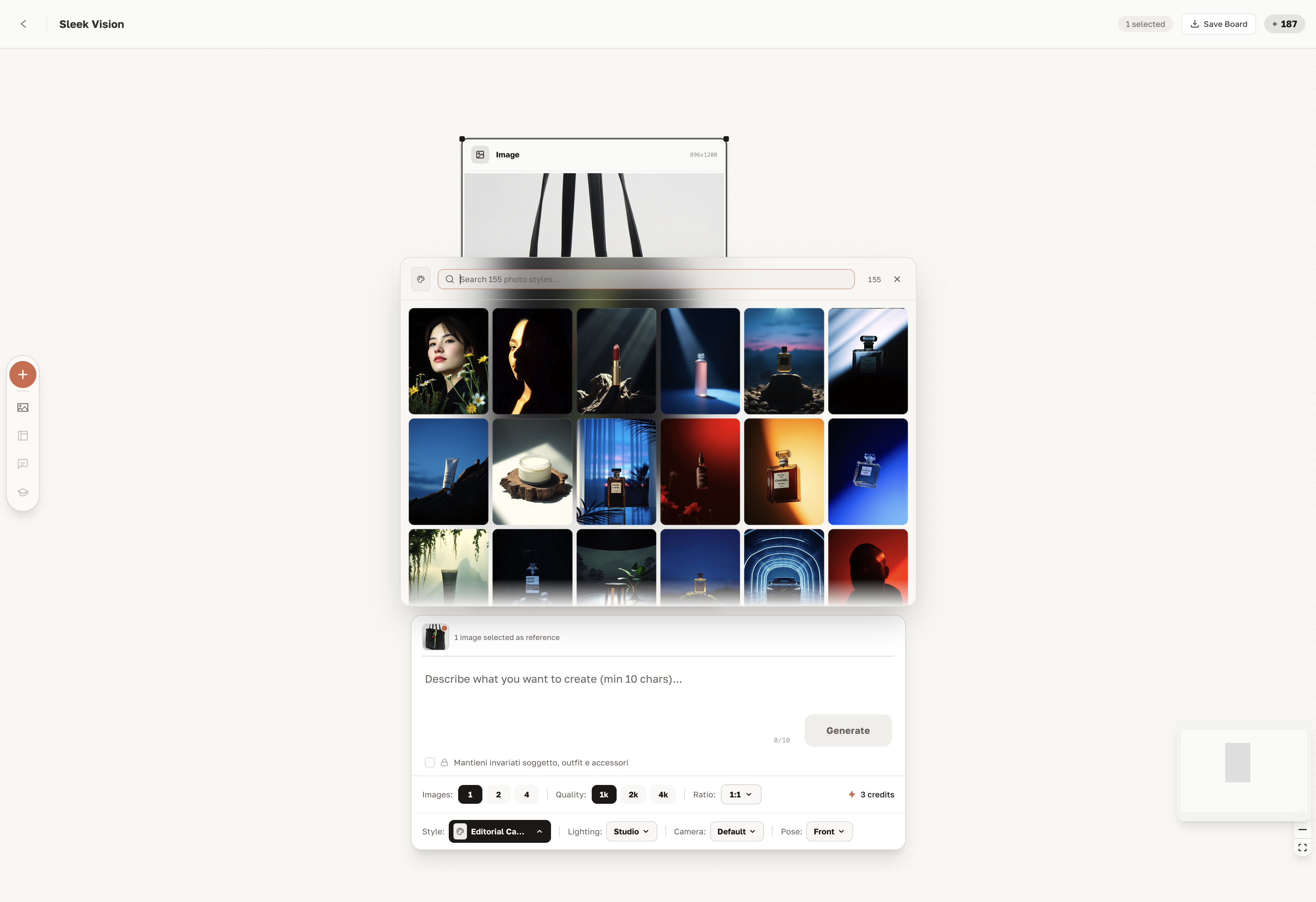 Adding a photographic style to a Board generation