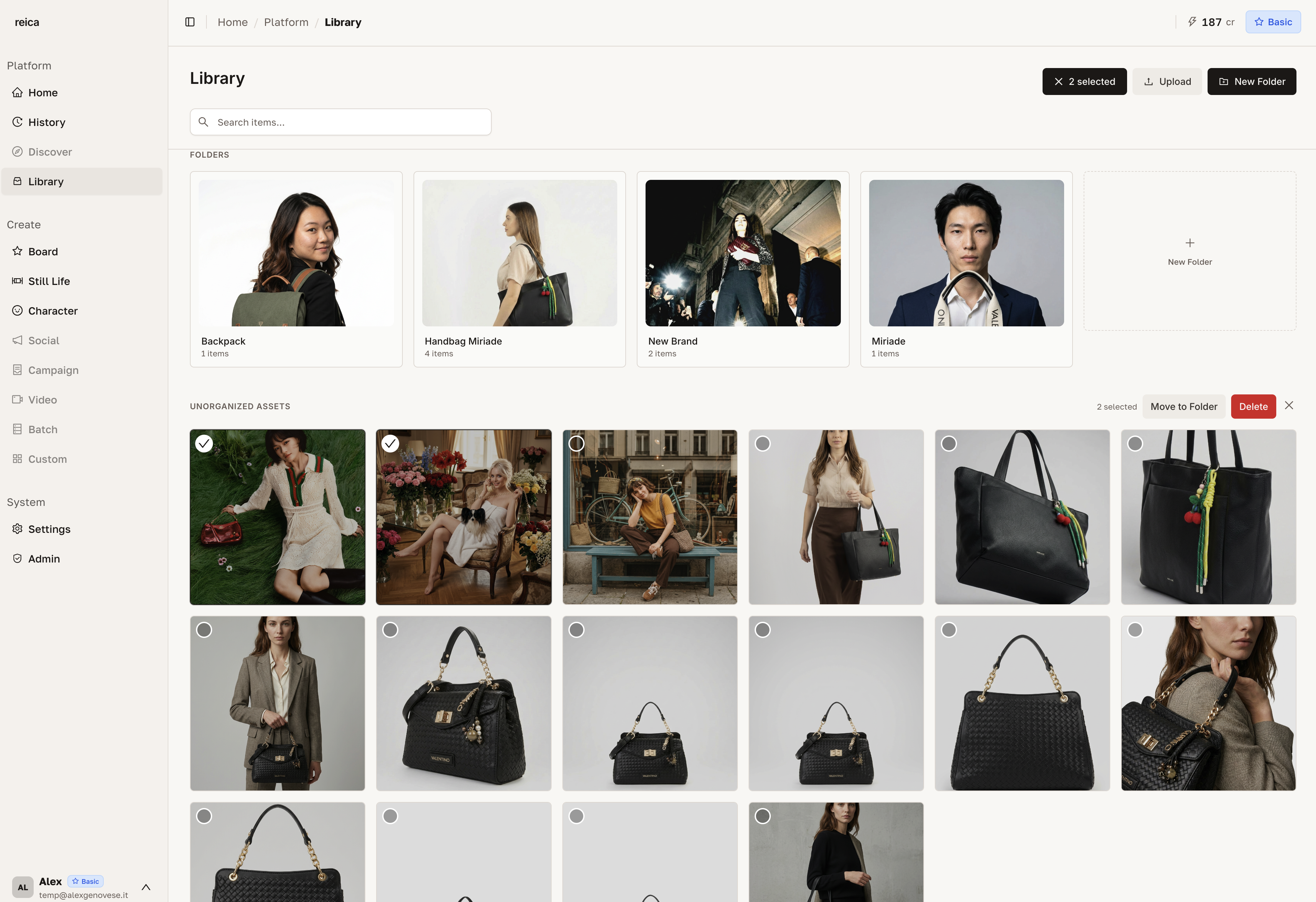 Multi-select images to move or delete multiple at once